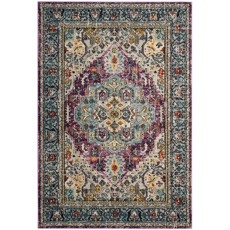 Safavieh 8 x 10 ft. Monaco Power Loomed Rug, Large Rectangle - Violet and Light Blue MNC251L-810